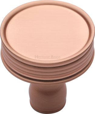 Click Here To Enlarge This Photo Of C4547-SRG Heritage Brass Cabinet Knob Venetian Design 32mm Satin Rose Gold Finish