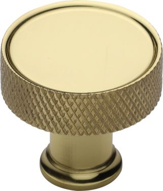 Click Here To Enlarge This Photo Of C4648 32-PB Heritage Brass Cabinet Knob Florence Knurled Design 32mm Polished Brass Finish