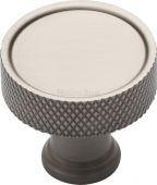 C4648 32-SN Heritage Brass Cabinet Knob Florence Knurled Design 32mm Satin Nickel Finish