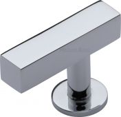 C4760 44-PC Heritage Brass Cabinet Knob Offset Square Design 44mm Polished Chrome Finish