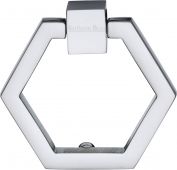 C6334-PC Heritage Brass Cabinet Drop Pull Hexagon Design 51mm Polished Chrome Finish