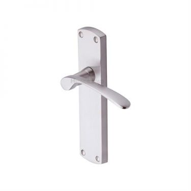 Click Here To Enlarge This Photo Of DIP7810-SN Heritage Brass Door Handle Lever Latch Diplomat Design Satin Nickel Finish