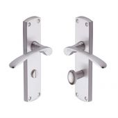 DIP7830-SN Heritage Brass Door Handle For Bathroom Diplomat Design Satin Nickel Finish