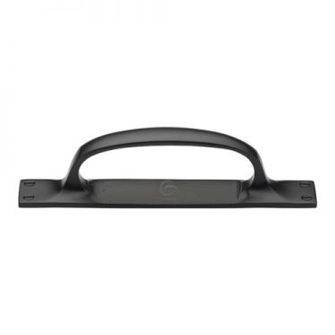 Click Here To Enlarge This Photo Of FB1142 178 M.Marcus Black Iron Rustic Cabinet Pull Handle on Plate 178mm