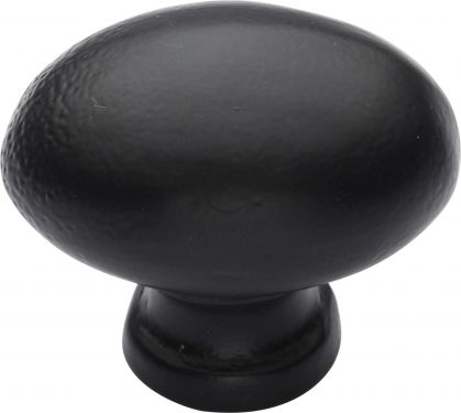 Click Here To Enlarge This Photo Of FB118 32 M.Marcus Black Iron Rustic Cabinet Knob Oval Design 32mm