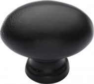 FB118 32 M.Marcus Black Iron Rustic Cabinet Knob Oval Design 32mm