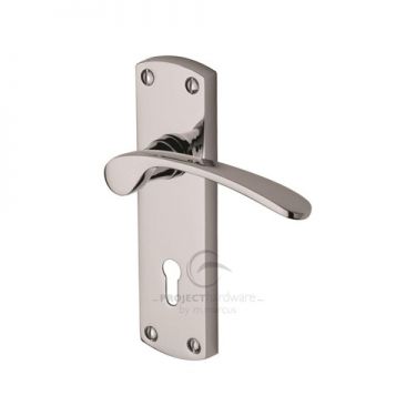 Click Here To Enlarge This Photo Of PR400-PC M.Marcus Project Hardware Door Handle Lever Lock Luca Design Polished Chrome Finish