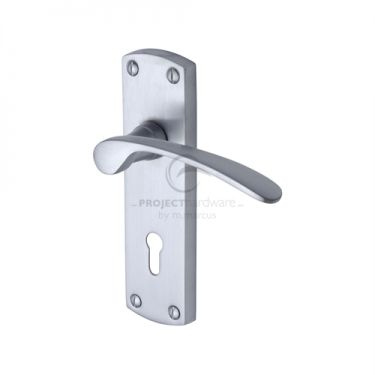 Click Here To Enlarge This Photo Of PR400-SC M.Marcus Project Hardware Door Handle Lever Lock Luca Design Satin Chrome Finish