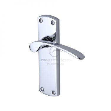 Click Here To Enlarge This Photo Of PR410-PC M.Marcus Project Hardware Door Handle Lever Latch Luca Design Polished Chrome Finish