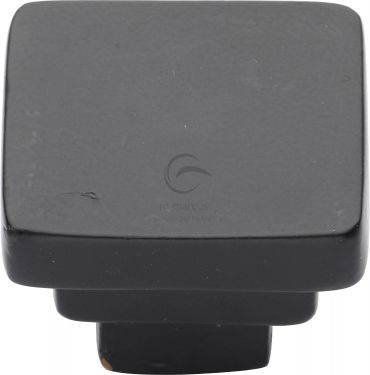Click Here To Enlarge This Photo Of FB3672 32 M.Marcus Black Iron Rustic Cabinet Knob Square Stepped Design 32mm