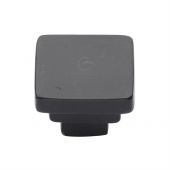 FB3672 38 M.Marcus Black Iron Rustic Cabinet Knob Square Stepped Design 38mm