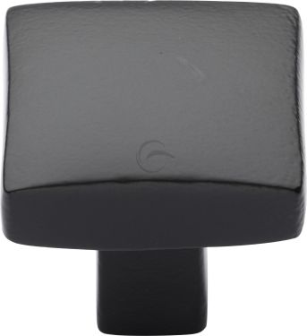 Click Here To Enlarge This Photo Of FB3678 32 M.Marcus Black Iron Rustic Cabinet Knob Square Convex Design 32mm