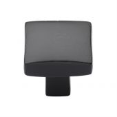FB3678 38 M.Marcus Black Iron Rustic Cabinet Knob Square Convex Design 38mm