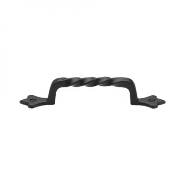 Click Here To Enlarge This Photo Of FB370 143 M.Marcus Black Iron Rustic Cabinet Pull Twist Design 143mm ctc