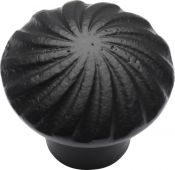 FB3891 32 M.Marcus Black Iron Rustic Cabinet Knob Wheel Design 32mm