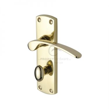 Click Here To Enlarge This Photo Of PR420-PB M.Marcus Project Hardware Door Handle For Bathroom Luca Design Polished Brass Finish