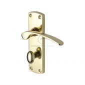 PR420-PB M.Marcus Project Hardware Door Handle For Bathroom Luca Design Polished Brass Finish