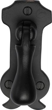 Click Here To Enlarge This Photo Of FB6263 M.Marcus Black Iron Rustic Cabinet Drop Pull on Plate