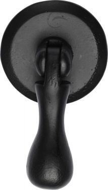 Click Here To Enlarge This Photo Of FB6264 M.Marcus Black Iron Rustic Cabinet Drop Pull on Round Plate