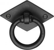 FB6301 M.Marcus Black Iron Rustic Diamond Cabinet Ring Drop Pull