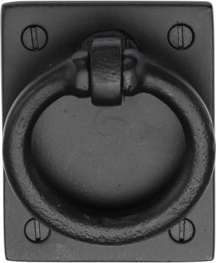 Click Here To Enlarge This Photo Of FB6367 M.Marcus Black Iron Rusticring Drop Pull on Plate