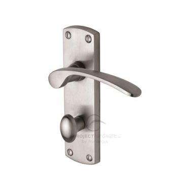 Click Here To Enlarge This Photo Of PR420-SC M.Marcus Project Hardware Door Handle For Bathroom Luca Design Satin Chrome Finish