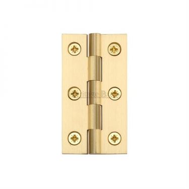 Click Here To Enlarge This Photo Of HG99-120-SB Heritage Brass Hinge Brass 2 ½" x 1 ⅜" Satin Brass Finish