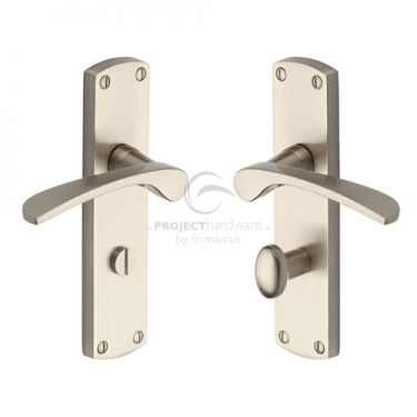 Click Here To Enlarge This Photo Of PR420-SN M.Marcus Project Hardware Door Handle For Bathroom Luca Design Satin Nickel Finish