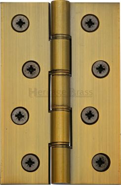 Click Here To Enlarge This Photo Of HG99-350-AT Heritage Brass Hinge Brass with Phosphor Washers 4" x 2 ⅝" Antique Brass Finish