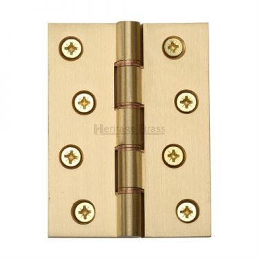 Click Here To Enlarge This Photo Of HG99-355-SB Heritage Brass Hinge Brass with Phosphor Washers 4" x 3" Satin Brass Finish