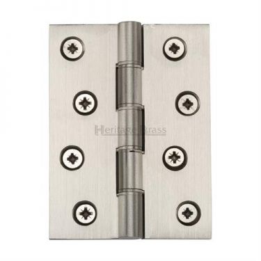 Click Here To Enlarge This Photo Of HG99-355-SN Heritage Brass Hinge Brass with Phosphor Washers 4" x 3" Satin Nickel Finish
