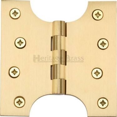 Click Here To Enlarge This Photo Of HG99-385-SB Heritage Brass Parliament Hinge Brass 4" x 2" x 4" Satin Brass Finish