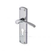 PR448-PC M.Marcus Project Hardware Door Handle For Euro Profile Plate Luca Design Polished Chrome Finish