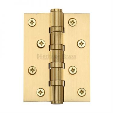 Click Here To Enlarge This Photo Of HG99-400-SB Heritage Brass Ball Bearing Hinge 4" x 3" Satin Brass Finish