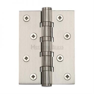 Click Here To Enlarge This Photo Of HG99-400-SN Heritage Brass Ball Bearing Hinge 4" x 3" Satin Nickel Finish