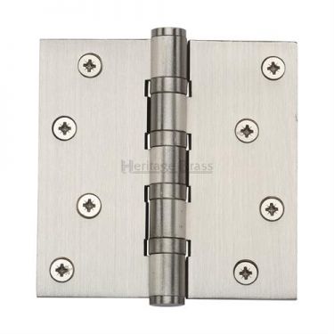 Click Here To Enlarge This Photo Of HG99-405-SN Heritage Brass Ball Bearing Hinge 4" x 4" Satin Nickel Finish