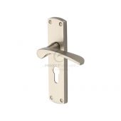 PR448-SN M.Marcus Project Hardware Door Handle For Euro Profile Plate Luca Design Satin Nickel Finish