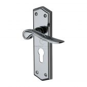 PR2448-PC M.Marcus Project Hardware Door Handle Euro Profile Plate Chester Design Polished Chrome Finish