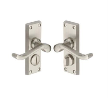 Click Here To Enlarge This Photo Of PR625-SN M.Marcus Project Hardware Door Handle For Privacy Set Malvern Short Design Satin Nickel Finish