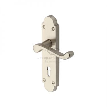 Click Here To Enlarge This Photo Of PR500-SN M.Marcus Project Hardware Door Handle Lever Lock Milton Design Satin Nickel Finish