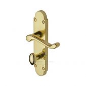 PR520-PB M.Marcus Project Hardware Door Handle For Bathroom Milton Design Polished Brass Finish