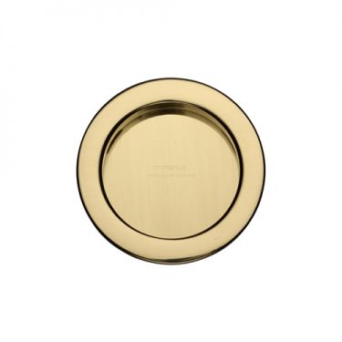 Click Here To Enlarge This Photo Of RD2322-PB M.Marcus Sliding Door Round Flush Pulls Polished Brass