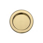 RD2322-PB M.Marcus Sliding Door Round Flush Pulls Polished Brass