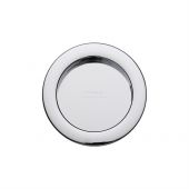 RD2322-PC M.Marcus Sliding Door Round Flush Pulls Polished Chrome