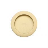 RD2322-SB M.Marcus Sliding Door Round Flush Pulls Satin Brass