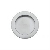 RD2322-SC M.Marcus Sliding Door Round Flush Pulls Satin Chrome
