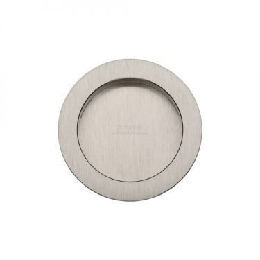 Click Here To Enlarge This Photo Of RD2322-SN M.Marcus Sliding Door Round Flush Pulls Satin Nickel