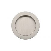RD2322-SN M.Marcus Sliding Door Round Flush Pulls Satin Nickel