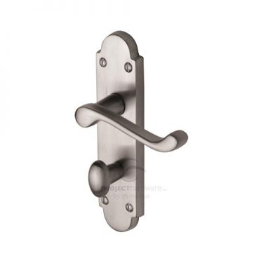 Click Here To Enlarge This Photo Of PR520-SC M.Marcus Project Hardware Door Handle For Bathroom Milton Design Satin Chrome Finish