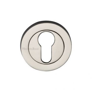 Click Here To Enlarge This Photo Of RS2004-PNF Heritage Brass Euro Profile Cylinder Escutcheon Polished Nickel Finish